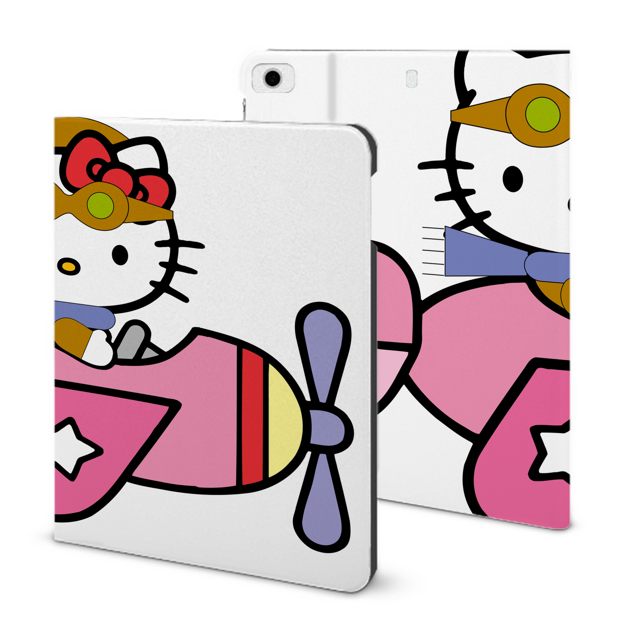 （画像用） Hello Kitty ハローキティ IPad ケース ブック型 PUレザー TPU 耐衝撃 軽量 薄型 ペン収納なし 全面保護 IPad 各モデル対応